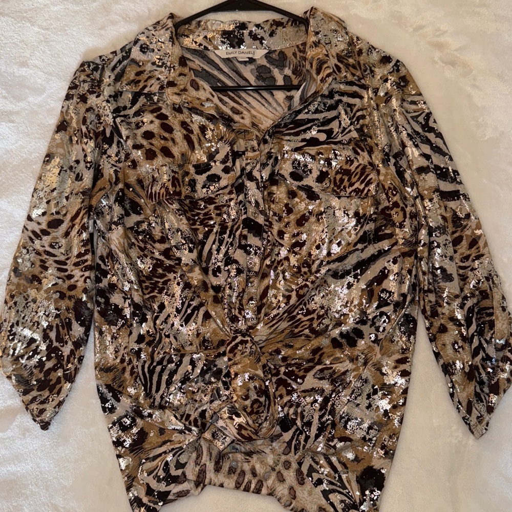 Animal Print Sequin Top